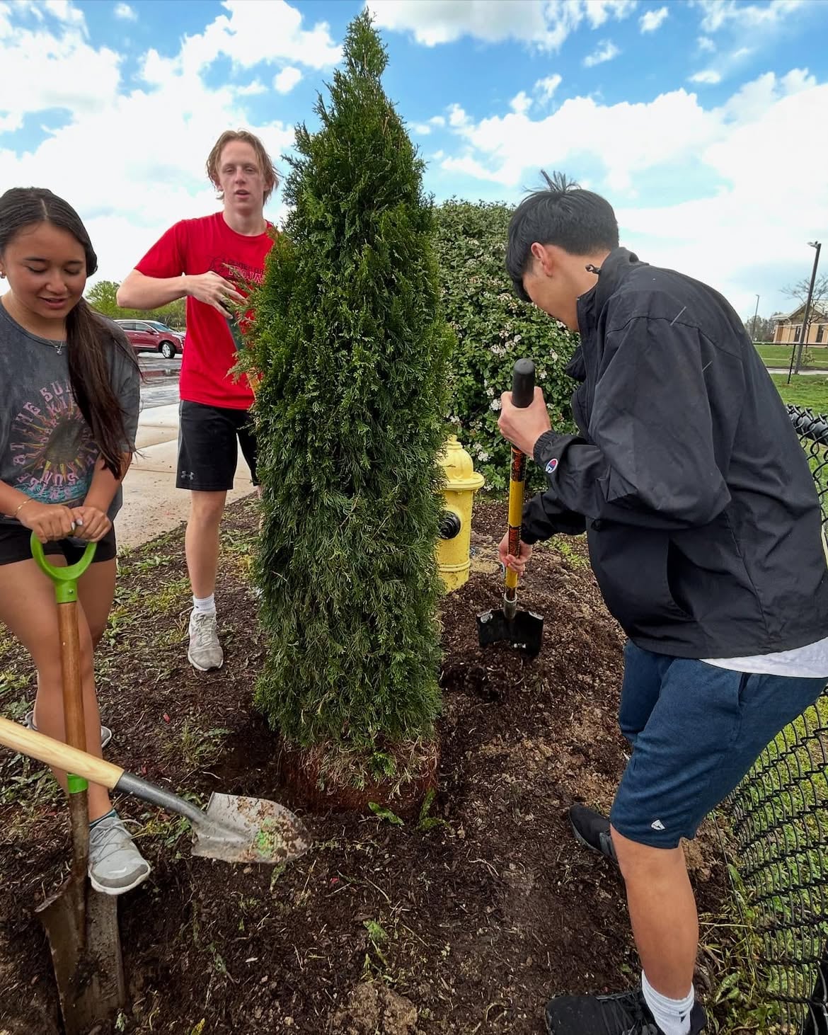 Science NHS members working together at a Center Grove event
